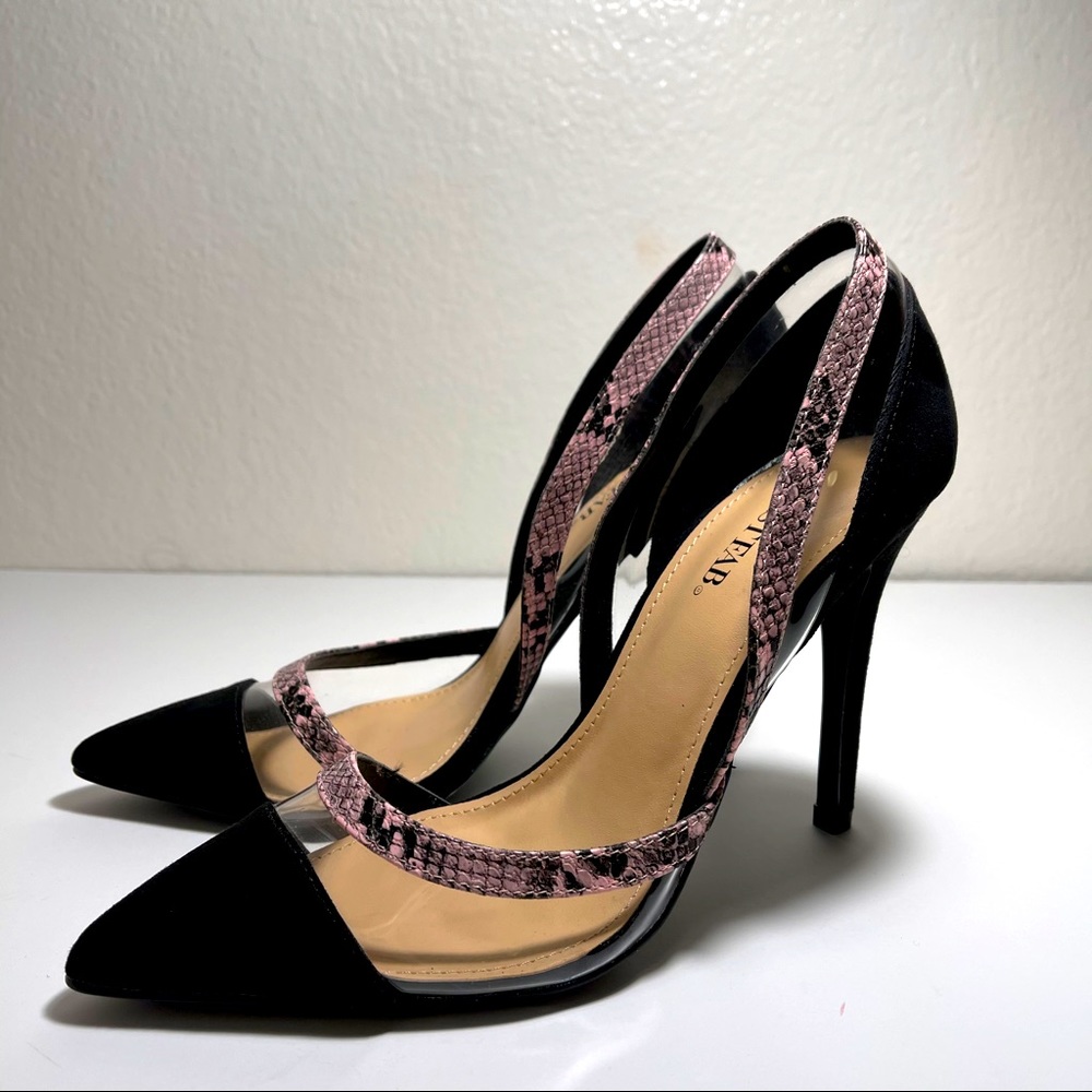 JustFab Snake Print Heels